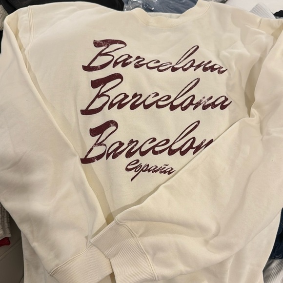 FREE PEOPLE x Desert Dreamer  BARCELONA SWEATSHIRT in Ivory NWT sz L - Picture 2 of 12